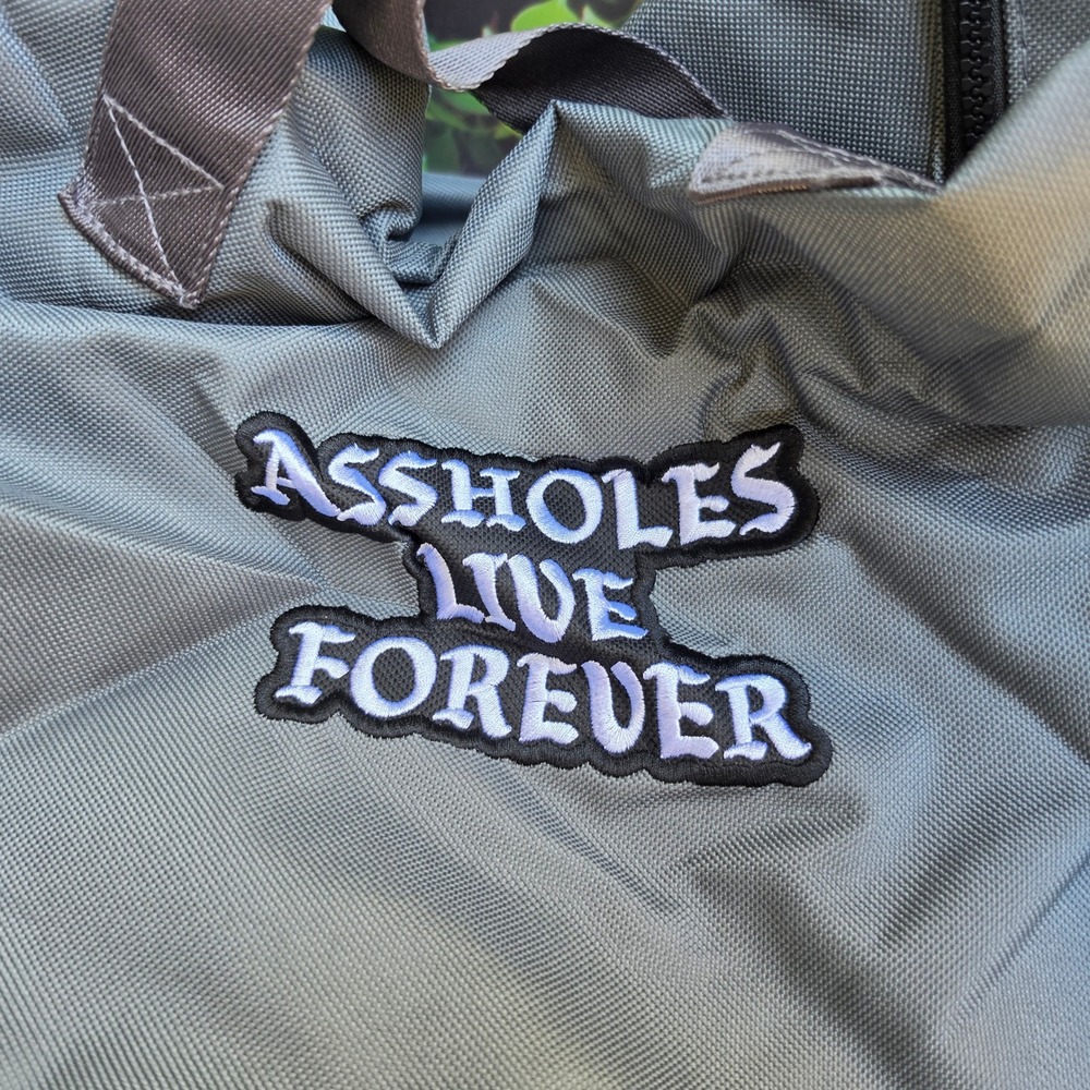 Assholes Live Forever Emotional Baggage Duffle Bag Grey Travel Gym Weekender